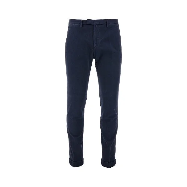 Men's flat - front casual dress pants for semi - formal eventsBriglia Blue cotton pleated pant
