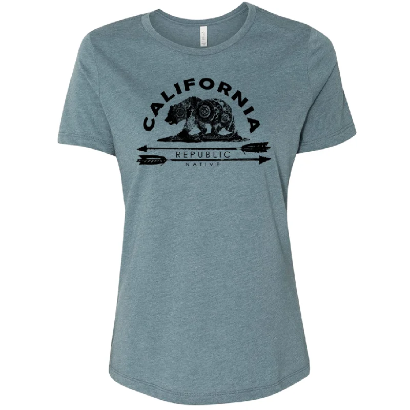 Men's slim - fit graphic t - shirts with vintage rock band printsCalifornia Arrow Bear Women's Relaxed Jersey Tee Men's slim - fit graphic t - shirts with vintage rock band printsCalifornia Arrow Bear Women's Relaxed Jersey Tee