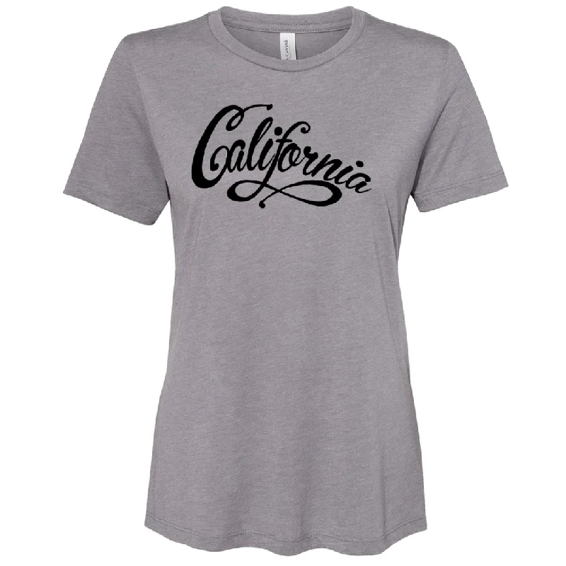 Men's printed Hawaiian t - shirts for tropical vacationsCalifornia Beach Script Women's Relaxed Jersey Tee