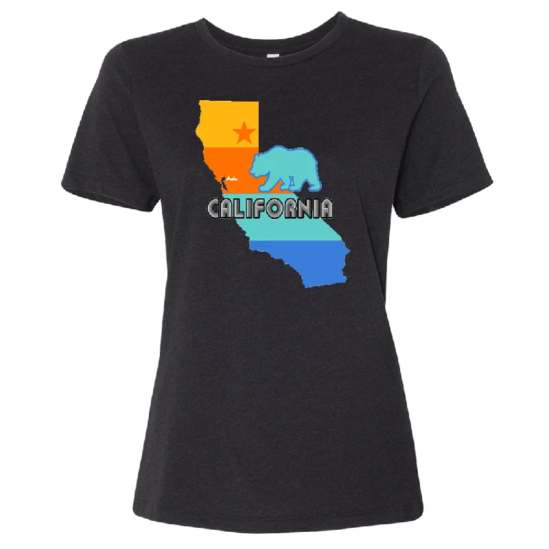 Men's moisture - wicking athletic t - shirts for intense workoutsCalifornia Bear State Stripes Women's Relaxed Jersey Tee