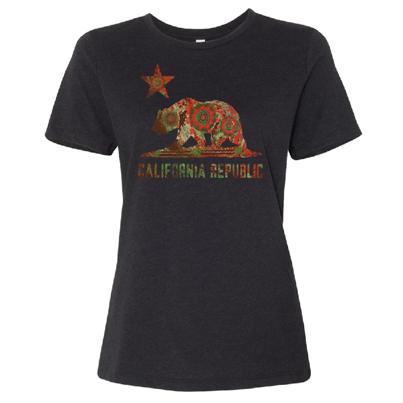 Men's UV - protection t - shirts for outdoor activities in the sunCalifornia Chumash Mandala Bear Women's Relaxed Jersey Tee
