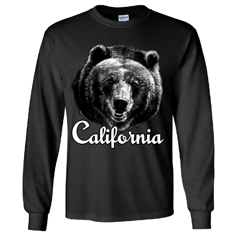 Men's UV - protection t - shirts for outdoor activities in the sunCalifornia Grizzly Bear Long Sleeve Shirt