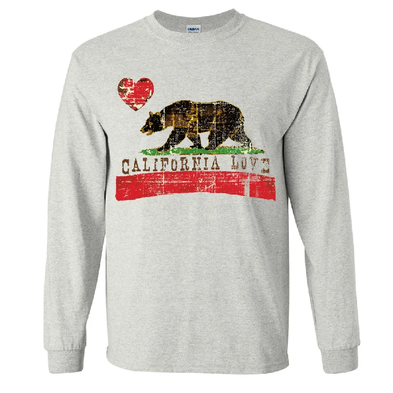 Men's smart - casual checkered t - shirts for semi - formal occasionsCalifornia Love Distressed Long Sleeve Shirt