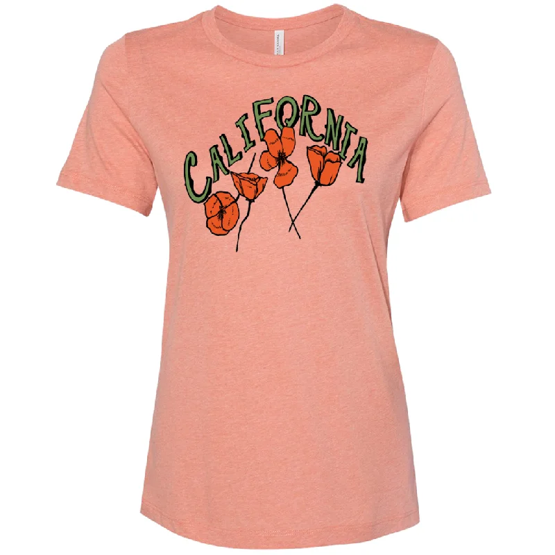 Men's button - front t - shirts with a unique artistic printCalifornia Poppies Women's Relaxed Jersey Tee Men's button - front t - shirts with a unique artistic printCalifornia Poppies Women's Relaxed Jersey Tee