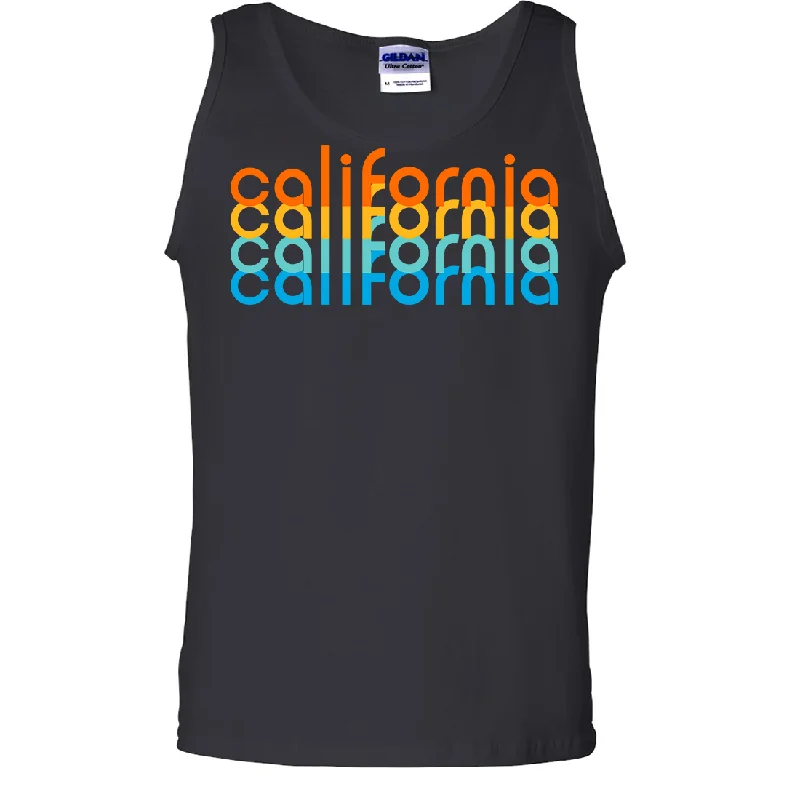 Men's distressed denim - look t - shirts with a rugged appealCalifornia Rainbow Stack Asst Colors Tank Top