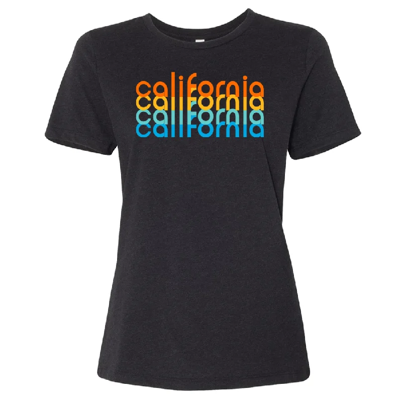 Men's organic cotton crew - neck t - shirts for everyday comfortCalifornia Rainbow Stack Women's Relaxed Jersey Tee Men's organic cotton crew - neck t - shirts for everyday comfortCalifornia Rainbow Stack Women's Relaxed Jersey Tee