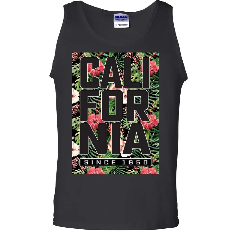 Men's ribbed t - shirts with a textured finish for added styleCalifornia Republic 1850 Floral Asst Colors Tank Top Men's ribbed t - shirts with a textured finish for added styleCalifornia Republic 1850 Floral Asst Colors Tank Top
