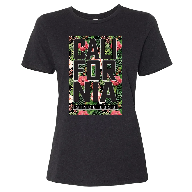 Men's tie - dye t - shirts with a bohemian styleCalifornia Republic 1850 Floral Women's Relaxed Jersey Tee Men's tie - dye t - shirts with a bohemian styleCalifornia Republic 1850 Floral Women's Relaxed Jersey Tee