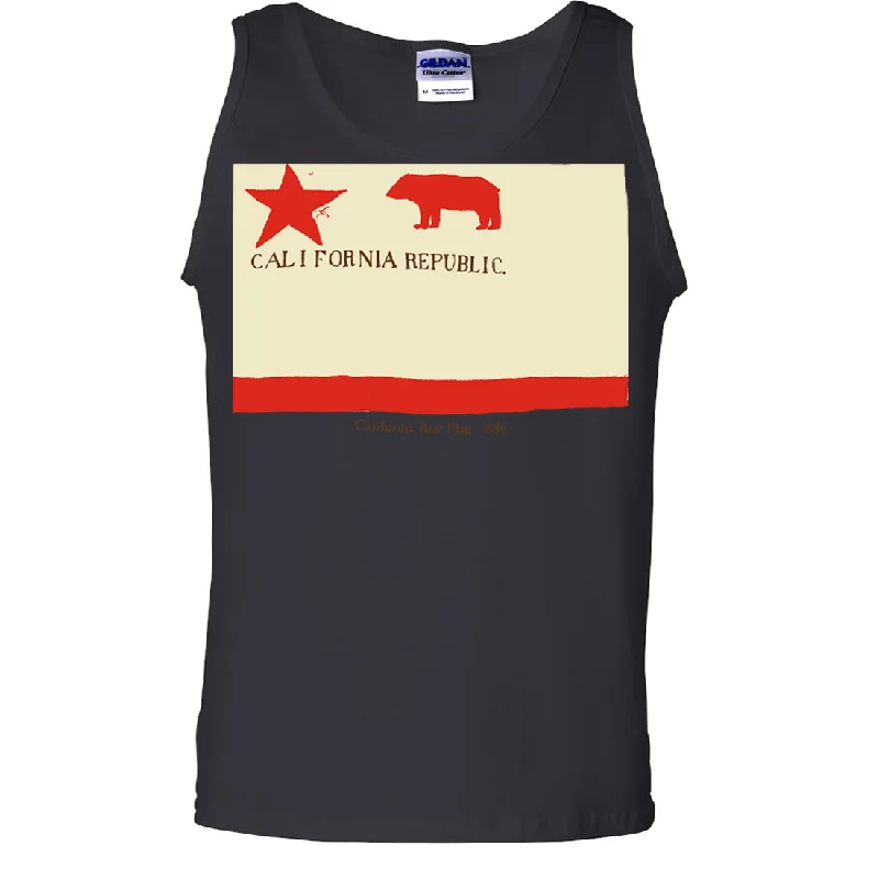 Men's slim - fit graphic t - shirts with vintage rock band printsCalifornia Republic Bear Flag 1846 Asst Colors Tank Top
