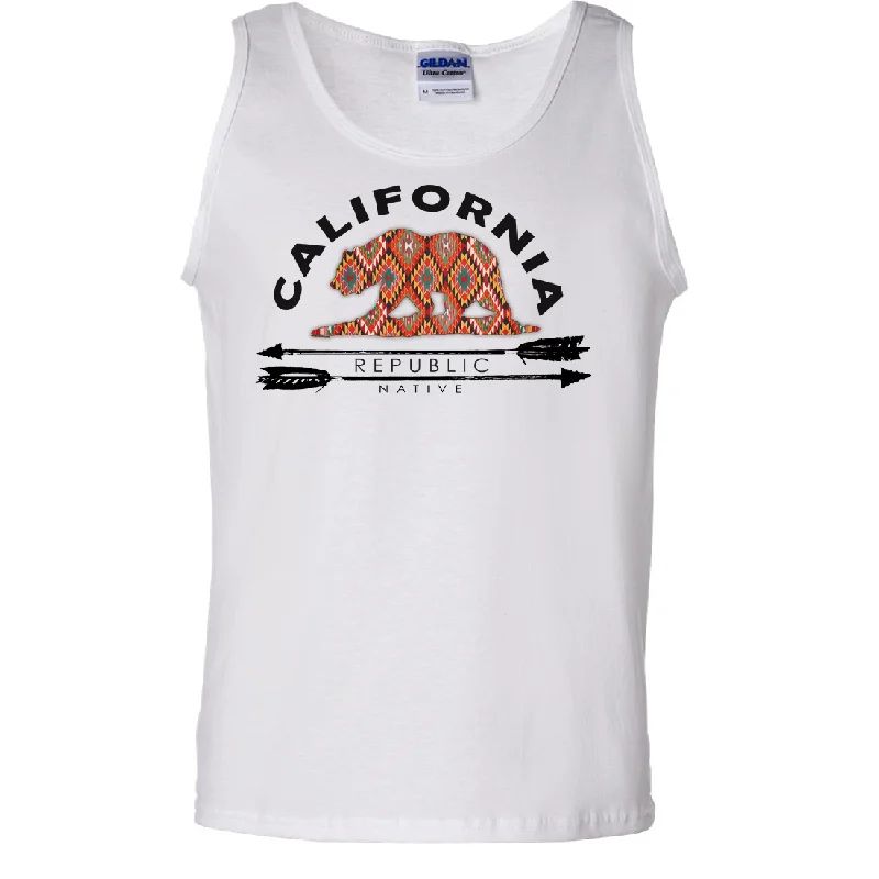Men's organic cotton crew - neck t - shirts for everyday comfortCalifornia Republic Native Asst Colors Tank Top