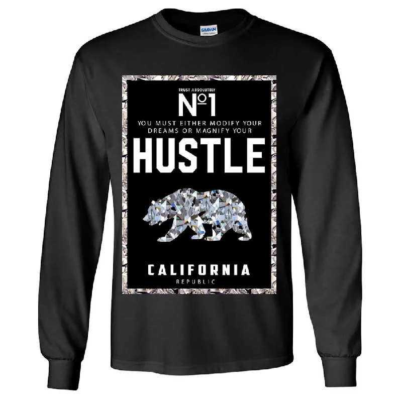 Men's slim - fit graphic t - shirts with vintage rock band printsCalifornia Republic No. 1 Diamond Hustle Long Sleeve Shirt Men's slim - fit graphic t - shirts with vintage rock band printsCalifornia Republic No. 1 Diamond Hustle Long Sleeve Shirt