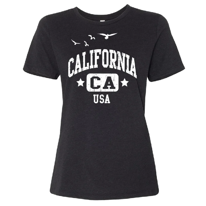 Men's mock - neck t - shirts with a modern and sleek styleCalifornia USA Women's Relaxed Jersey Tee