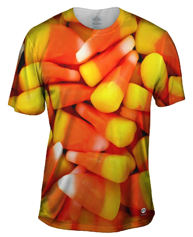 Men's ribbed t - shirts with a textured finish for added styleCandy Corn