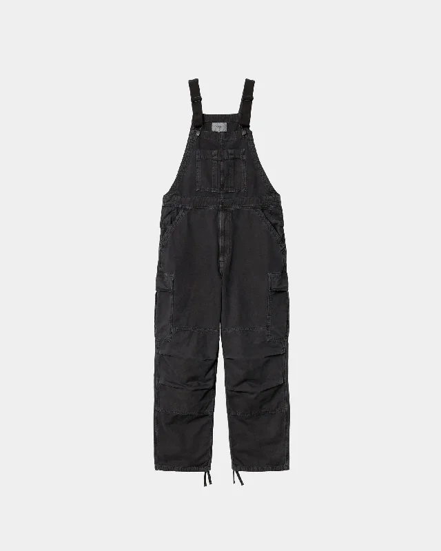 Overalls for skateboarders with a baggy fit​Cargo Bib Overall | Black (stone dyed)