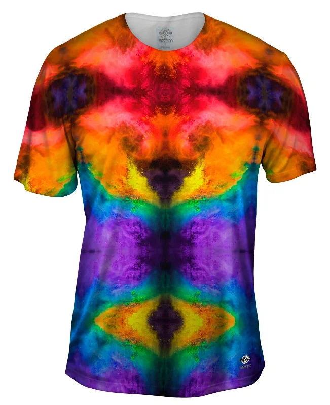 Men's slim - fit graphic t - shirts with vintage rock band printsChalk Rainbow