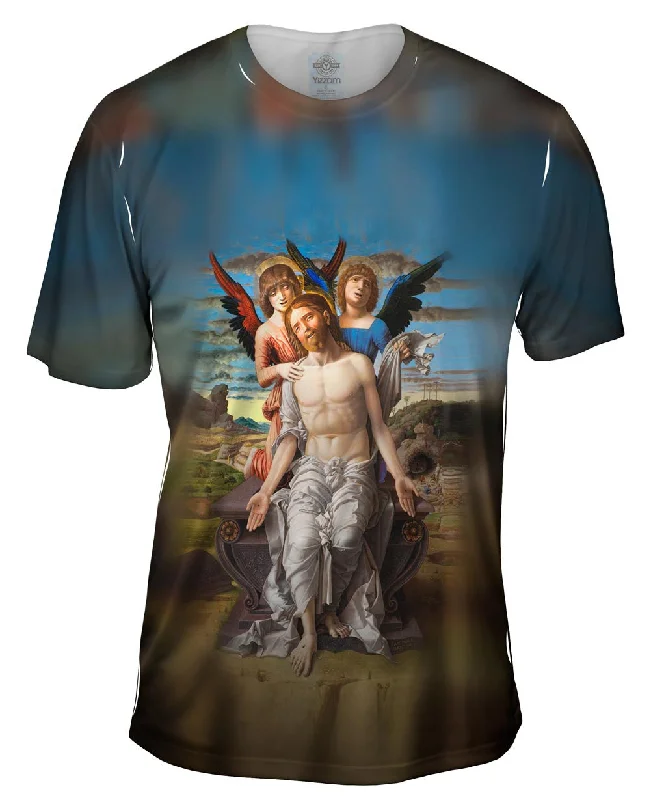Men's printed Hawaiian t - shirts for tropical vacations"Christ As The Suffering Redeemer" Men's printed Hawaiian t - shirts for tropical vacations"Christ As The Suffering Redeemer"