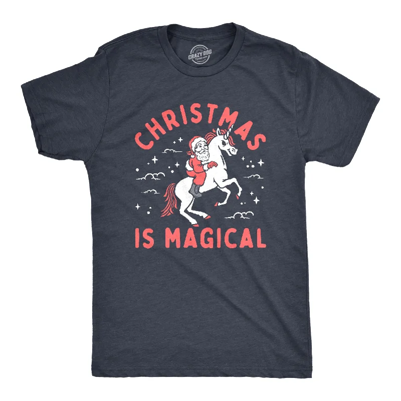 Men's mock - neck t - shirts with a modern and sleek styleChristmas Is Magical Men's T Shirt Men's mock - neck t - shirts with a modern and sleek styleChristmas Is Magical Men's T Shirt