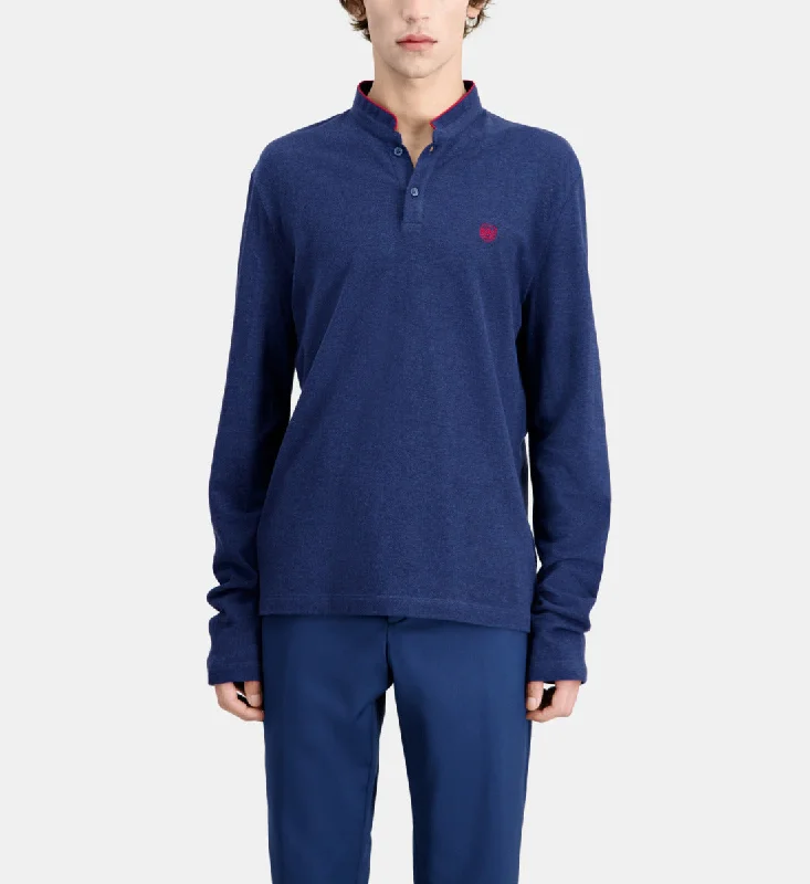 Men's distressed denim - look t - shirts with a rugged appealCotton Polo T-shirt