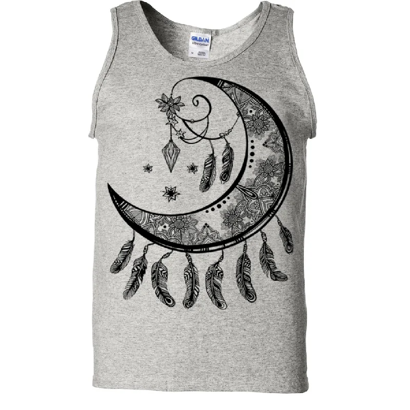 Men's organic cotton crew - neck t - shirts for everyday comfortCrescent Moon Dreamcatcher Black Asst Colors Tank Top Men's organic cotton crew - neck t - shirts for everyday comfortCrescent Moon Dreamcatcher Black Asst Colors Tank Top