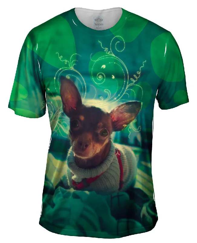 Men's polo t - shirts with a contrast collar for a preppy lookCute Chihuahua Sweater Dog