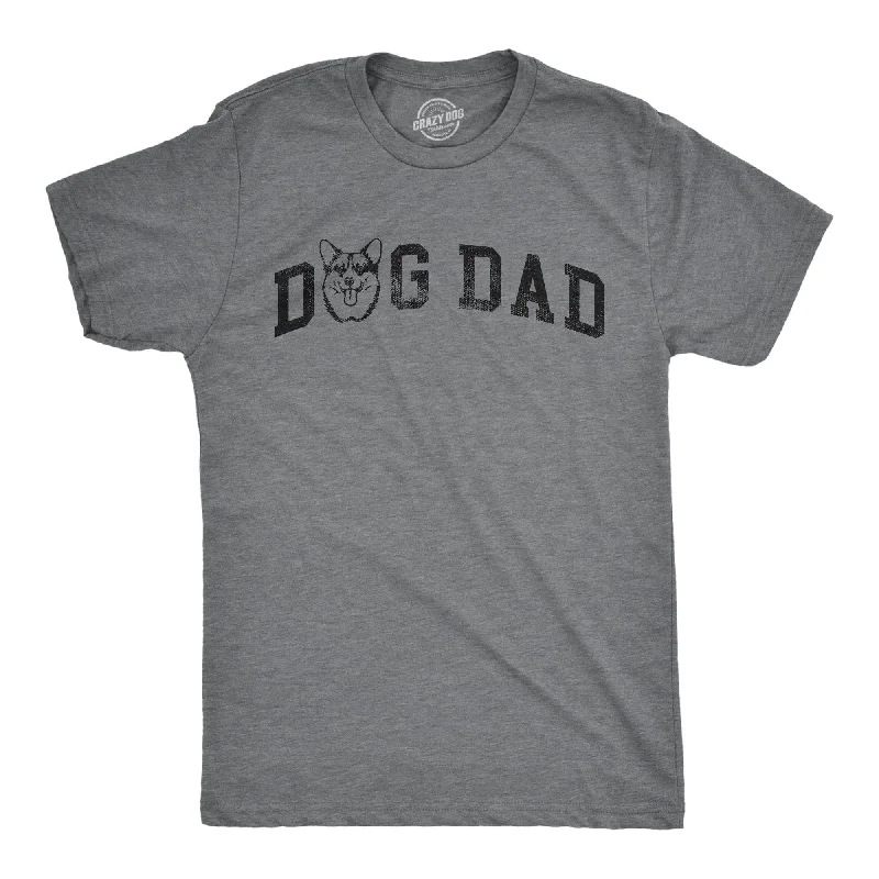 Men's printed Hawaiian t - shirts for tropical vacationsDog Dad Corgi Men's T Shirt