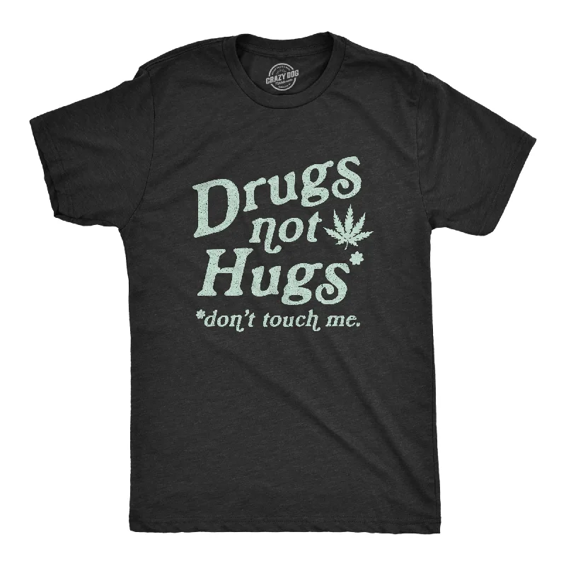 Men's thermal t - shirts with a high - neck design for cold weatherDrugs Not Hugs Coronavirus Men's T Shirt Men's thermal t - shirts with a high - neck design for cold weatherDrugs Not Hugs Coronavirus Men's T Shirt
