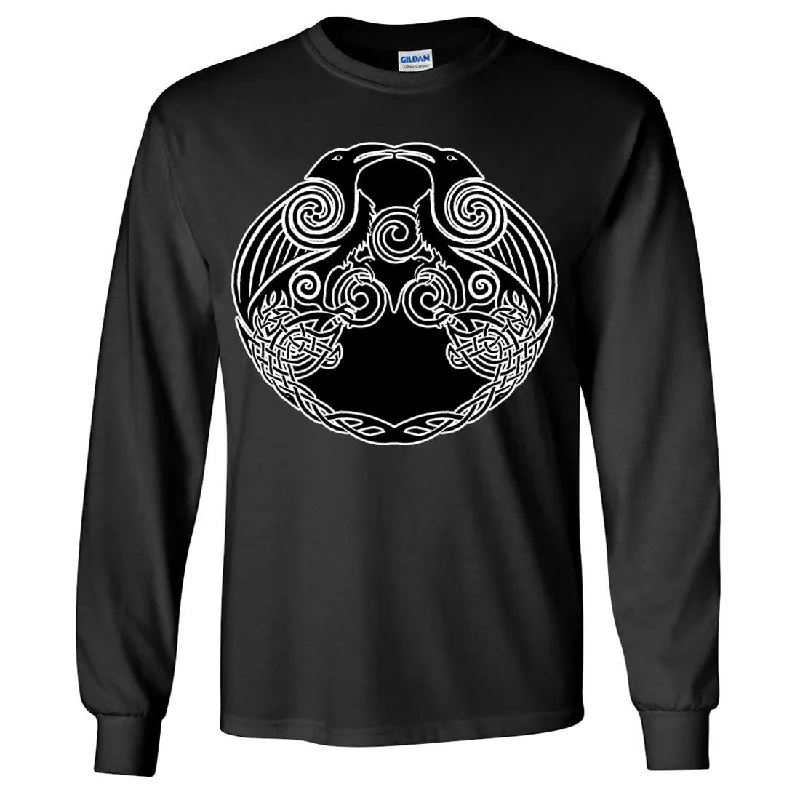 Men's v - neck muscle t - shirts for a body - building aestheticDual Raven Two Tone Long Sleeve Shirt Men's v - neck muscle t - shirts for a body - building aestheticDual Raven Two Tone Long Sleeve Shirt
