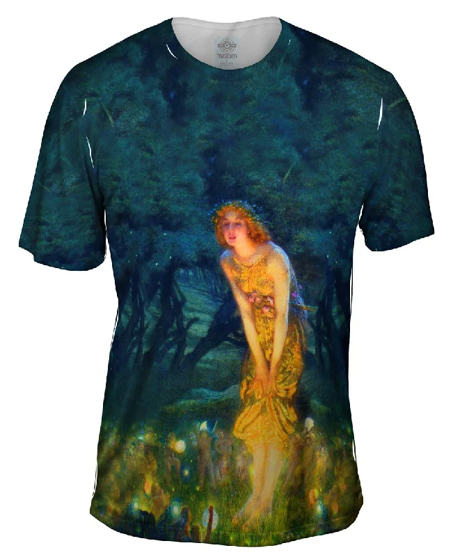 Men's printed Hawaiian t - shirts for tropical vacationsEdward Robert Hughes - "Midsummer Eve"