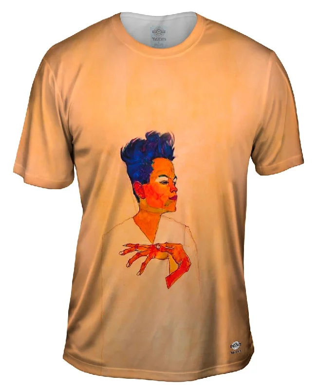 Men's thermal t - shirts with a high - neck design for cold weatherEgon Schiele - "Self Portrait with Hands on Chest" (1910)