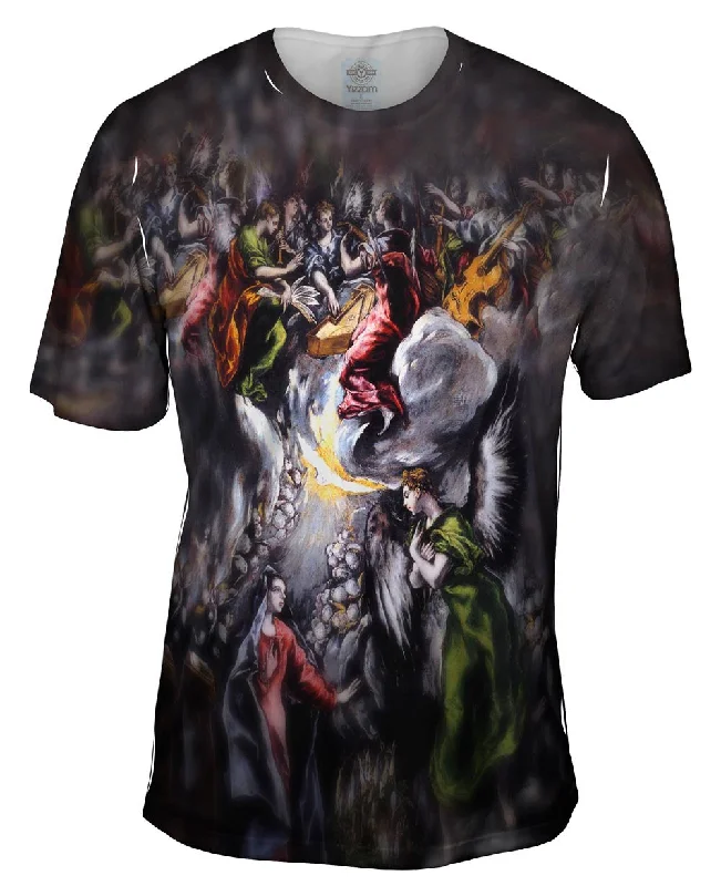 Men's button - front t - shirts with a unique artistic printEl Greco - "The Annunciation" (1599)