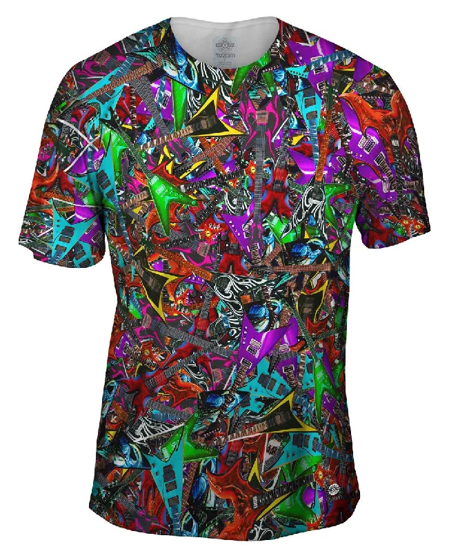 Men's tie - dye t - shirts with a bohemian styleElectric Guitar Rock Star Musician Pride Men's tie - dye t - shirts with a bohemian styleElectric Guitar Rock Star Musician Pride