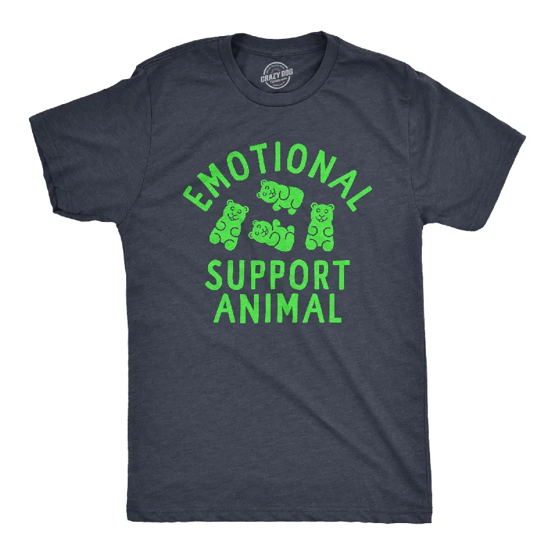Men's slim - fit graphic t - shirts with vintage rock band printsEmotional Support Animal Gummy Bear Men's T Shirt