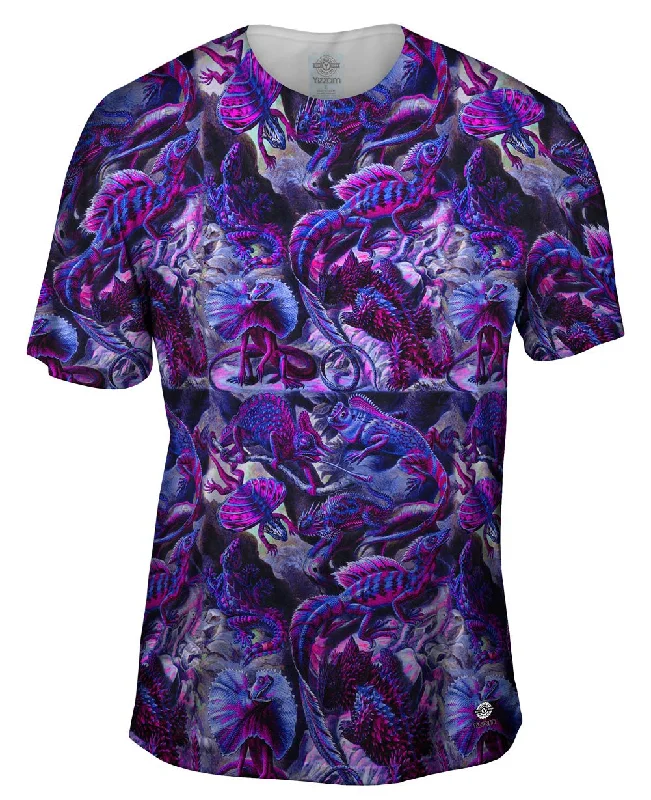 Men's v - neck muscle t - shirts for a body - building aestheticErnst Haeckel - "Lacertilia Neon" (1904)