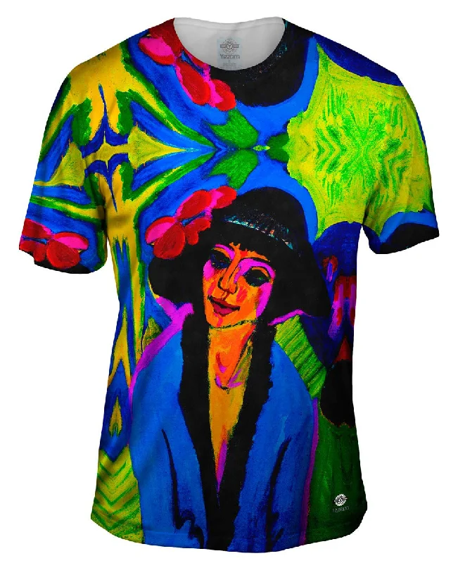 Men's smart - casual checkered t - shirts for semi - formal occasionsErnst Ludwig Kirchner - "Portrait Of Gerda" (1914)