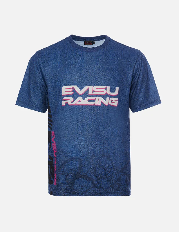 Men's slim - fit graphic t - shirts with vintage rock band printsEVISU KIZZU Racing Limited Edition Regular Fit T-shirt