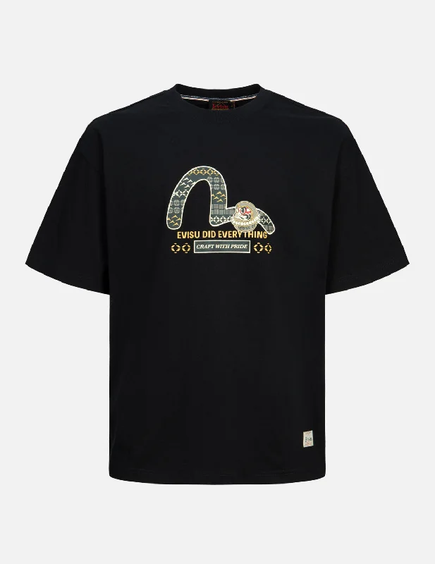 Men's antimicrobial t - shirts for odor - free freshness during travelFair Isle Pattern Seagull Print Loose Fit T-shirt Men's antimicrobial t - shirts for odor - free freshness during travelFair Isle Pattern Seagull Print Loose Fit T-shirt
