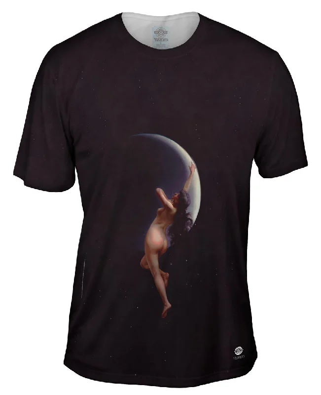 Men's ribbed t - shirts with a textured finish for added styleFalero Luis Ricardo - "Moon Nymph" (1883) Men's ribbed t - shirts with a textured finish for added styleFalero Luis Ricardo - "Moon Nymph" (1883)