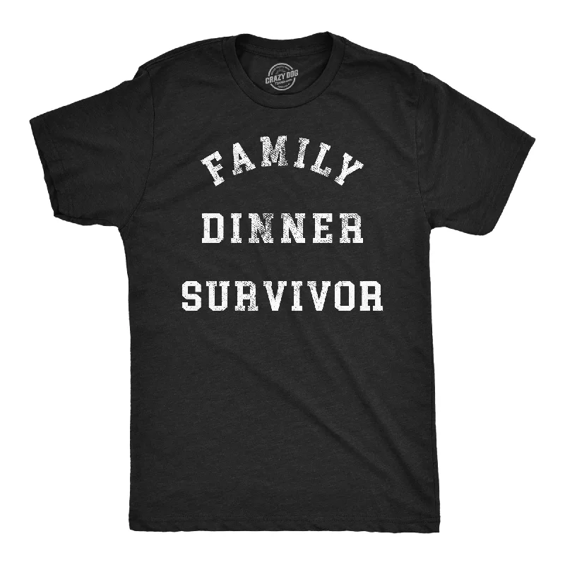Men's smart - casual checkered t - shirts for semi - formal occasionsFamily Dinner Survivor Men's T Shirt