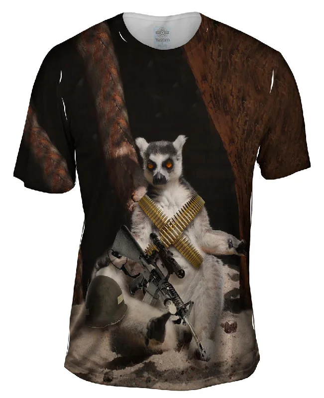 Men's eco - friendly recycled t - shirts for sustainable fashion choicesFreedom Lemur