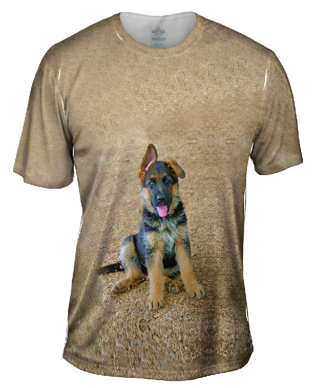 Men's tie - dye t - shirts with a bohemian styleGerman Shepherd Puppy