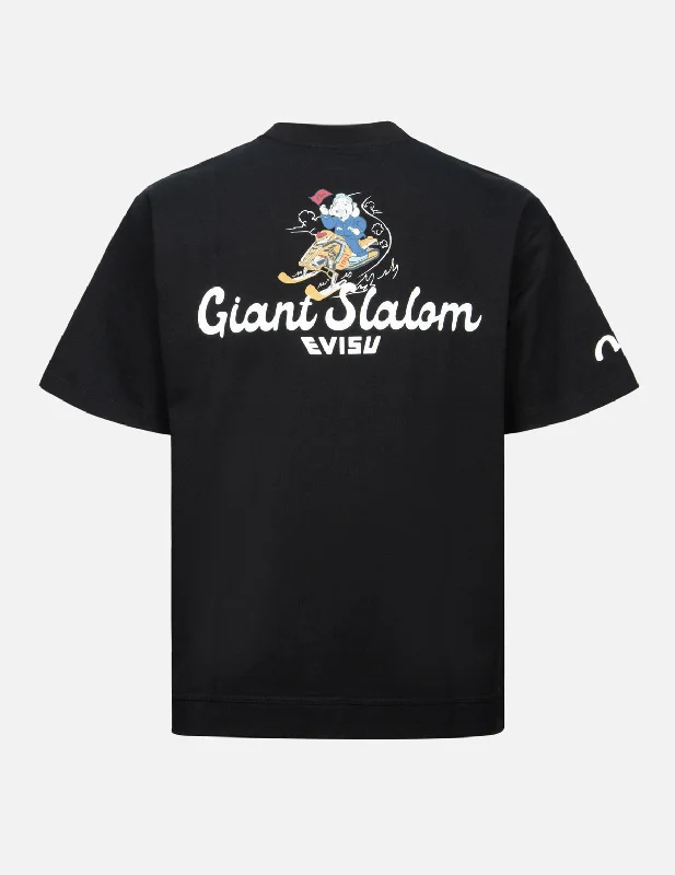 Men's polo t - shirts with a contrast collar for a preppy lookGodhead with Snowmobile Print Relax Fit T-shirt
