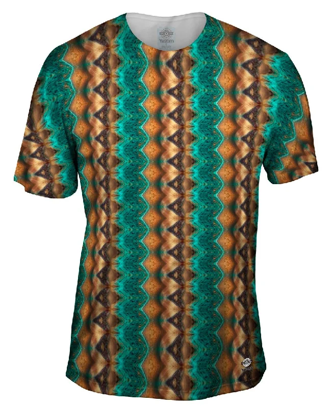 Men's plus - size pocket t - shirts with a classic lookGolden Aqua Snake Skin Pattern