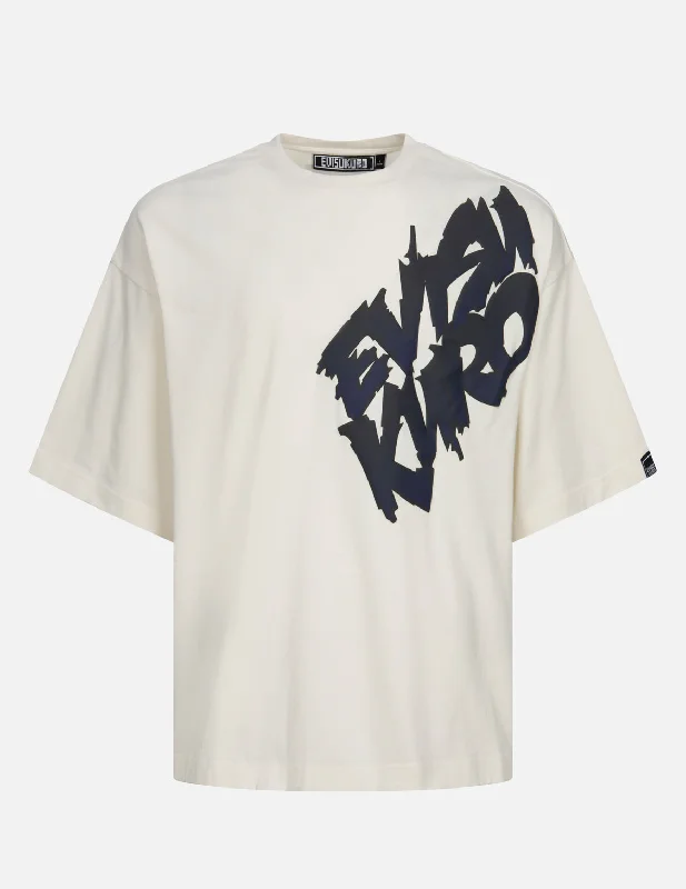 Men's lightweight performance t - shirts for running marathonsGradient Graffiti Logo Print Fashion Fit T-shirt