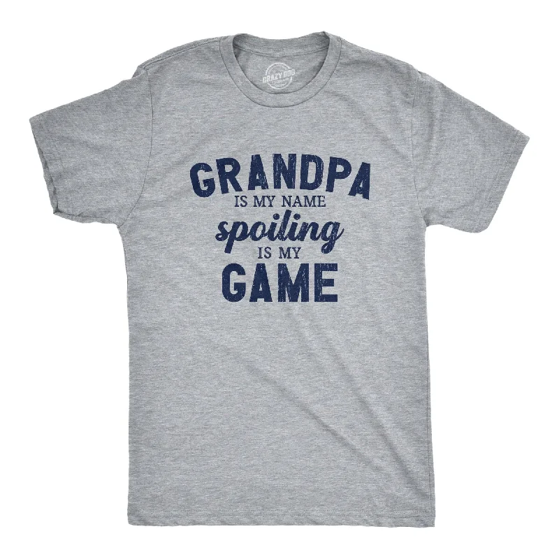 Men's plus - size pocket t - shirts with a classic lookGrandpa Is My Name Spoiling Is My Game Men's T Shirt