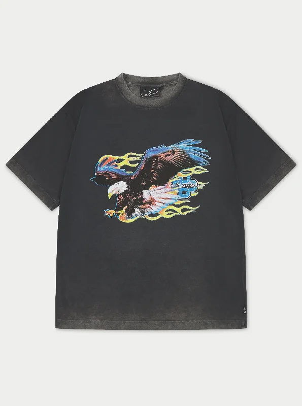 Men's mock - neck t - shirts with a modern and sleek styleGRAPHIC FLAME VINTAGE T-SHIRT - ACID WASH Men's mock - neck t - shirts with a modern and sleek styleGRAPHIC FLAME VINTAGE T-SHIRT - ACID WASH