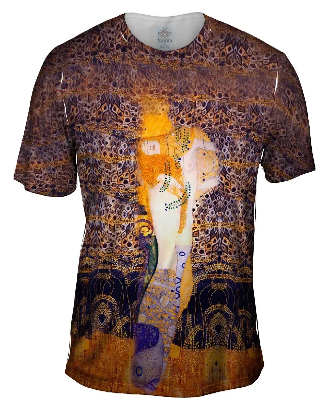 Men's long - sleeve henley t - shirts with button - down placketsGustav Klimt - "Water Serpents I" (1907)