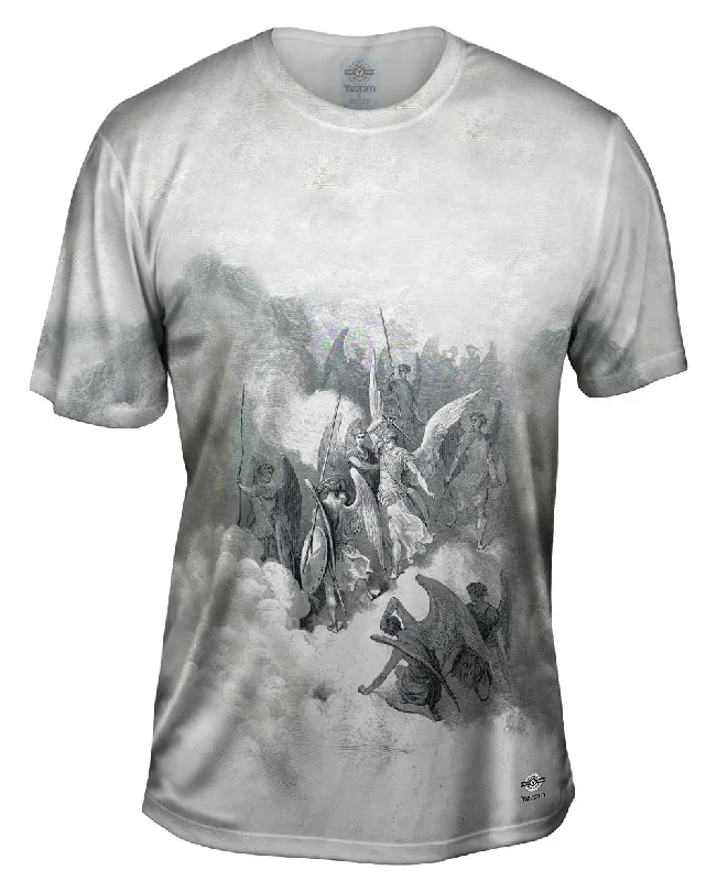 Men's long - sleeve henley t - shirts with button - down placketsGustave Dore - "Abdiel and Satan" (1868)