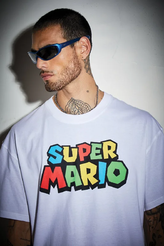 Men's organic cotton crew - neck t - shirts for everyday comfortHappy Mario Oversized T-shirt
