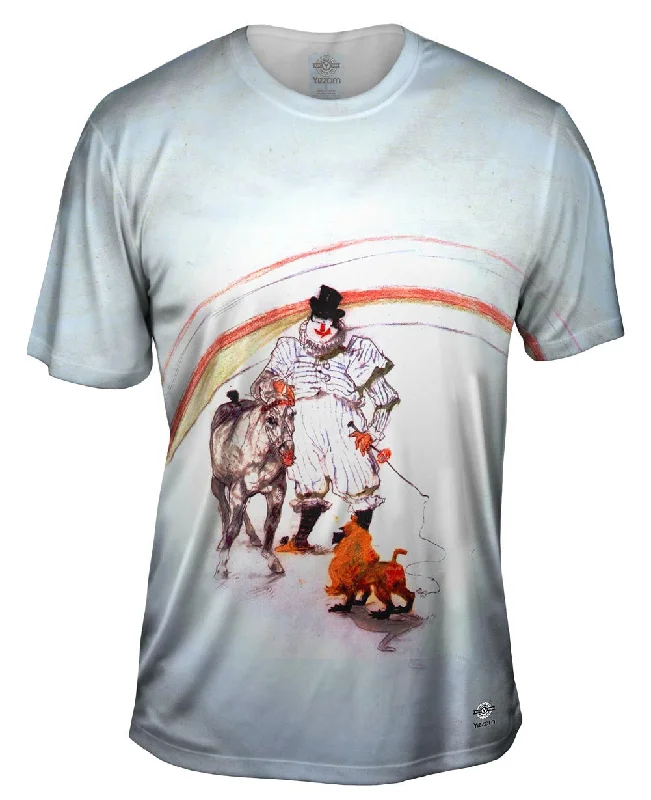 Men's printed Hawaiian t - shirts for tropical vacationsHenri de Toulouse-Lautrec - "At the circus, horse and monkey dressage" (1899) Men's printed Hawaiian t - shirts for tropical vacationsHenri de Toulouse-Lautrec - "At the circus, horse and monkey dressage" (1899)