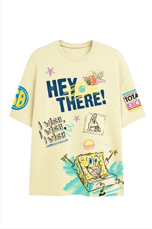 Men's plus - size pocket t - shirts with a classic lookHey There SpongeBob Oversized T-shirt Men's plus - size pocket t - shirts with a classic lookHey There SpongeBob Oversized T-shirt